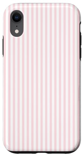 Simple Retro Aesthetic White and Pink Stripes Case for iPhone XR
