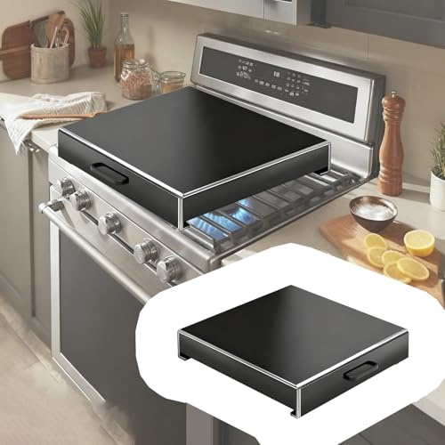 Copri Piano Cottura Coprifornello a Gas da 30-76 cm, Coprifornello con Tagliere per Spaghetti con Maniglie Integrate, Tagliere per Lavello Personalizzabile(L74xW52x9cm(29.2x20.5x3.6))
