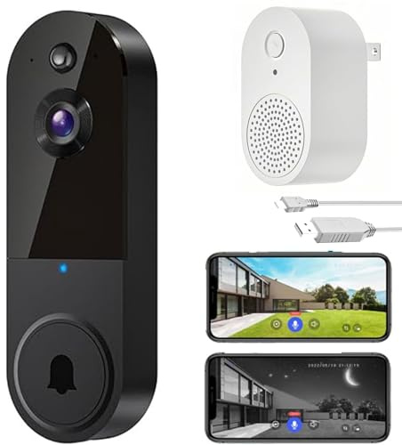 Smart Wireless Video Doorbell Camera, Night Vision, 1080p, Wi-Fi Enabled, Video Chime - T50 Beige