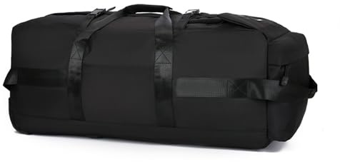 ERYUE Cabriolet Stor Duffelväska med Silent Wheels Handväska Trolleyväska för Resor, Mjuk Duffelväska för Resor med Vattentåligt Skydd, Svart/Khaki/Armygrön, 1,5 Kg, 1x Hopfällbar Hjul (#3)
