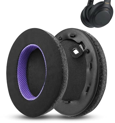 INF Replacement Ear Pads for Sony WH-1000XM4 Headphones - Black, Breathable Ice Silk Fabric, Comfortable Cooling for Warm Weather/Intensive Gaming Sessions, Noise Isolating