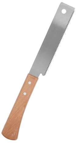 Socobeta Petite Scie à Main Manche Ergonomique en Bois de Hêtre, Lame en Acier SK5 12 Pouces pour Menuiserie Jardin