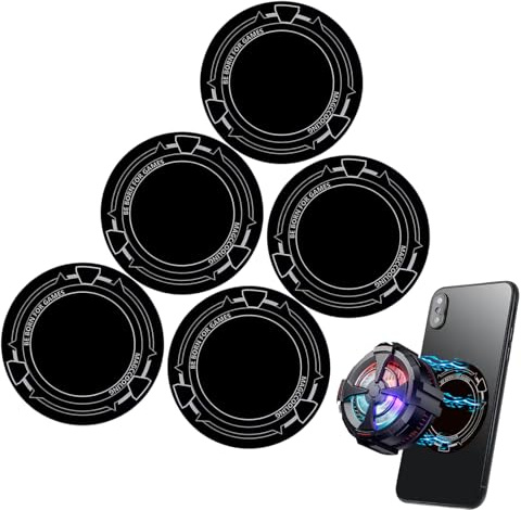 Almohadilla de refrigeración para teléfono celular, enfriador móvil para teléfonos inteligentes y tabletas, placa de disipación de calor de metal con adhesivo magnético, paquete de 5, ligero, compacto