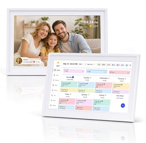 Digitaler Kalender 21,5 Zoll Touchscreen, Elektronischer Familienkalender Wandplaner mit WLAN, 32 GB Speicher, Interaktives Display für Familie und Alltag