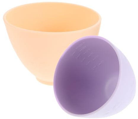 CLISPEED 2 Silikon Mischschalen mit Kirschblütenmuster Wiederverwendbare Kosmetikschalen für Selbstgemacht Multifunktional und Flexibel zum Rühren Home Spa Anwendung