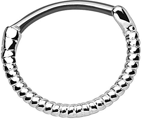 Piersando Piercing Scharnier Clicker Ring Tribal Infinity Ketten Seemann Seil Vintage Ethno Septum für Tragus Helix Ohr Nase Lippe Brust Intim Silber