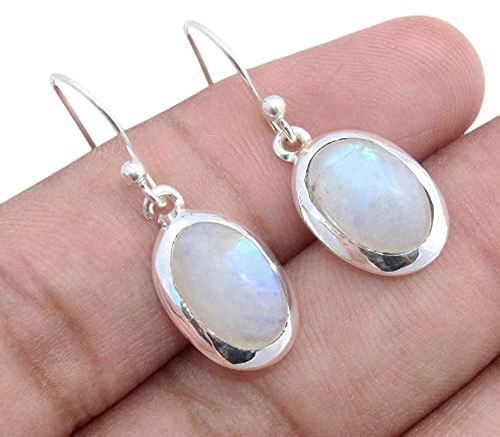 Mondstein 925 Sterling Silber Ohrringe für Mädchen, Silver Earrings for Womens Gift