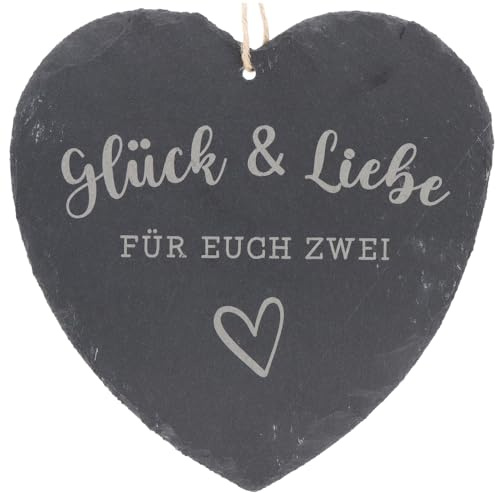 Spruchreif · großes Schieferherz mit Gravur zur Hochzeit · Schiefertafel mit Kordel zum Aufhängen · originelles Hochzeitsgeschenk · Geschenkideen für das Brautpaar