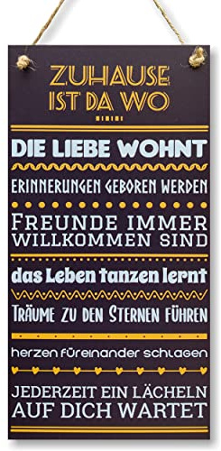 CARISPIBET Zuhause ist da wo Retro vintage nostalgie deko Holzdeko-Schild, Wandschild, Türschild, Holztafel, Holzbild 30x15