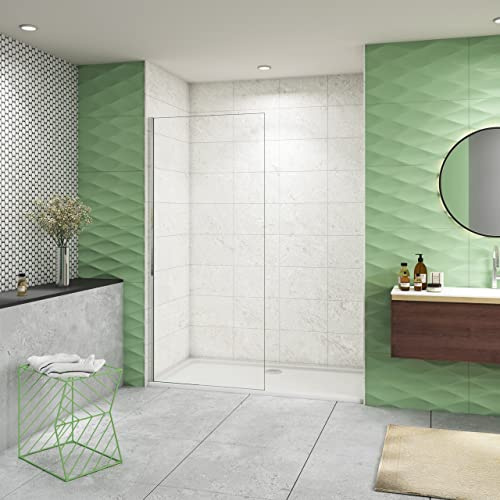Box Doccia 90x200cm Walk In Fissa Vetro 10mm | Anticalcare, Trasparente Vetro Temperato, Cromato Lucido Telaio