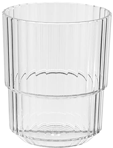 APS Linea - Vaso de plástico Tritan con 0,3 litros, sin BPA, apilable, vidrio reutilizable y apto para lavavajillas, 300 ml, transparente transparente