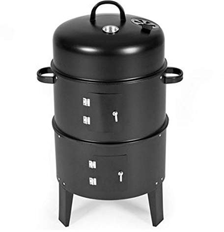 KANBUN Metal 3 en 1 parrilla de barbacoa asador ahumador vapor barbacoa parrilla portátil al aire libre Camping estufa de carbón accesorios de herramientas de cocina Double the comfort