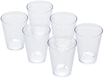 Omada Design 6 Bicchieri in Plastica rigida da 275 ml, Impilabili, Infrangibili, Riutilizzabili, Lavabili, Linea Samba