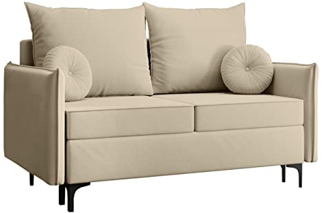 Mirjan24 Schlafsofa Cesechi Small mit Bettkasten und Schlaffunktion, 2 sitzer Schlafsofa, Couchgarnitur, Sofa mit Bettfunktion, Bettsofa, Schlafcouch, Couch mit Schlaffunktion (Manila 02)