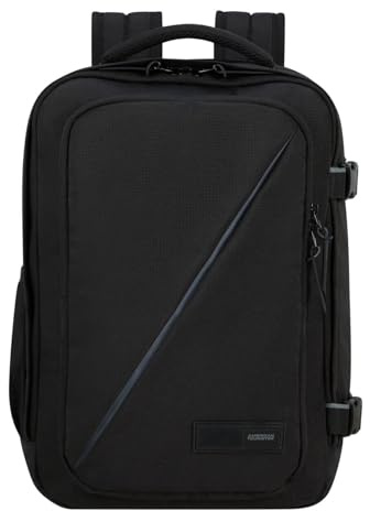 American Tourister Take2Cabin - Ryanair Bolsa de Cabina 25 x 20 x 40 cm, 24 l, 0,40 kg, Equipaje de Mano, Mochila de Avión S Bajo Asiento, Negro (Black)