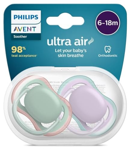 Philips Avent Ultra Air Schnuller, nicht dekorativ, 6-18 Monate, 2 Stück