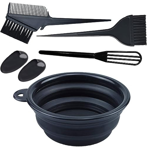 THINTON 5 Stk Haarfärbepinsel Set, Haare Färben Zubehör, mit Bürstenkamm, Färbebürste, Ohrabdeckung Haar, 300ml Haartönungsschale