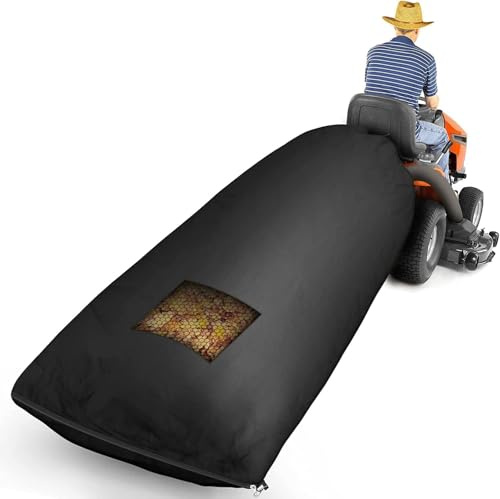 Keeswin Rasentraktor-Laubbeutel, Grasfangtasche, 200 x 130 cm, große Kapazität für schnelle Laubsammlung, Netz-Entlüftungs-Design, verbessertes verdicktes, strapazierfähiges Material, passend für die