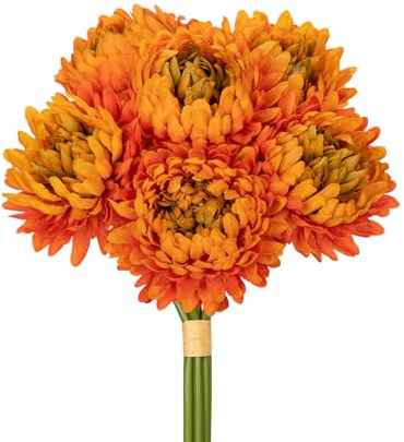 Arborus 18 STK. Künstliche Chrysantheme Blumenstrauß Kunstblumen für Vase | 23 CM Kunstzweige zum Basteln Dekoblumen für Wohnzimmer Schlafzimmer Badezimmer Esszimmer Hochzeit Deko