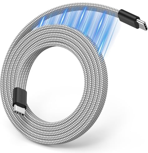 Magtame Câble USB-C Vers USBC Magnétique Rétractable 60 W 3 A,Charge Rapide | Transfert 480 Mbps, câble plat flexible Type C 1 m, anti-nœuds et facile à ranger, pour Phone 17/16, Galaxy, Mac&Pad.
