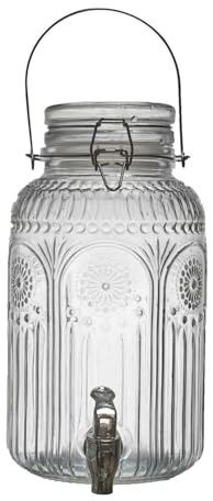 COOK CONCEPT - KA0168, Fuente de Vidrio Diseño Limón 38L, Diseñada para Refrescar Tus Bebidas con Elegancia, Ideal para Recepciones y Reuniones Tamaño: 38L