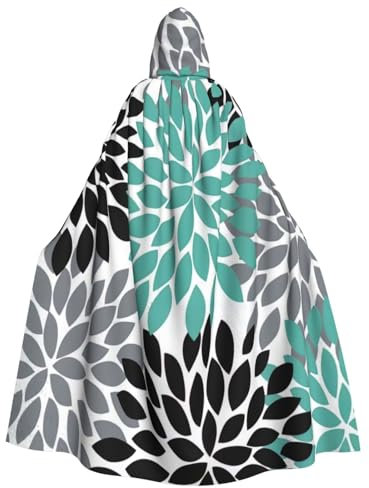 LimPac Cape à capuche pour adultes, motif fleur de dahlia, unisexe, costume de vampire, robe de sorcière