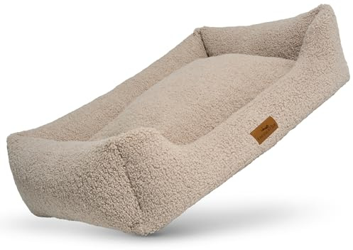 FREUDENTIER Orthopädisches Hundebett XXL aus Teddy, Waschbar, Made in EU | Gelenkschonendes Hundesofa für kleine, mittelgroße & große Hunde - herausnehmbares Liegekissen - kuscheliger Hundekorb