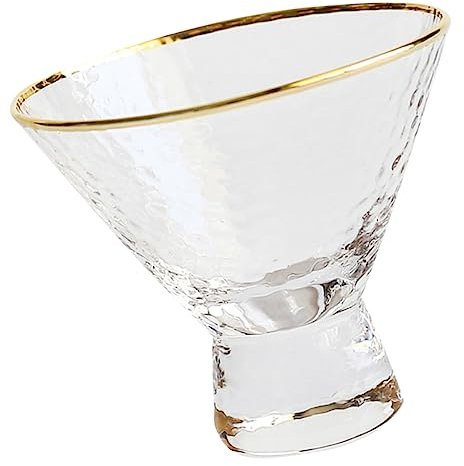 COLLBATH Tasse En Verre Cristal À Usages Multiples Pour Glaçons Cocktails Et Desserts Texture Et Bord Lisses
