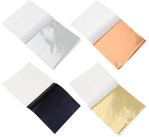 Tofficu 400blätter Goldfolie Für DIY-Kunst Und Bastelbedarf Mehrfarbige Imitation Goldfolie Für Dekoration Möbel Nageldesign