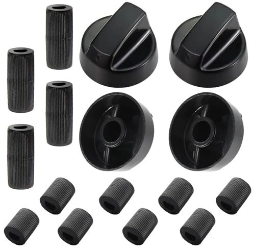 4 Pack Cooker Knobs Replacement, Universal Hotpoint Oven Knobs with 12 Adapters, Fits Gas Hobs and Electric Ovens, Durable Upgrade for Kitchen Appliances
