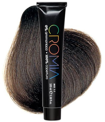 Cromia, Tinta per Capelli Senza Ammoniaca, Biondo Scuro Cenere 6.1 | Effetto Brillante e Colore Intenso, Copertura dei Capelli Bianchi, Colorazione Permanente in Crema, Facile Applicazione