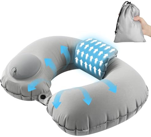 kierain Nackenkissen Flugzeug Reisekissen Nackenkissen Stützkissen luxuriöses kompaktes und leichtes Quick Pack für Camping Schlafrestkissen