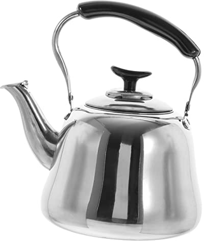 Gatuida Pfeifender Wasserkocher Edelstahl 2l mit Verbrühschutzgriff Induktionsgeeigneter Herdkessel für Kaffee Tee und Milch