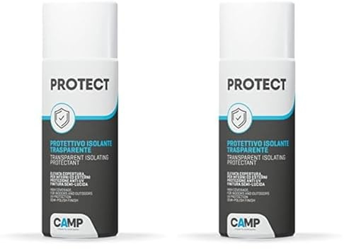 CAMP Protect Spray - Vernis transparent pour bois, métal et plastique, imperméabilisant, restaure et ravive les surfaces, séchage rapide, 400 ml (Lot de 2)