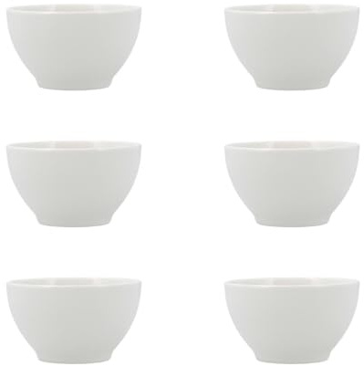 Bidasoa Set de 6 boles Serenity Hydrozero de porcelana 10 cm | Blanco, Porcelana, forma redonda, acabado brillo, 10 cm, 6 piezas, apilable, apto para microondas, apto para frigorífico