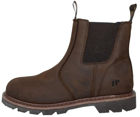 JACK PYKE Shires Mens Dealer Boots – Oiled Leather Slip-On Chelsea Boots with Elastic Sides, Oil Resistant Sole and Double Pull Tabs for Country or Outdoor Use - Brown, Size 7 UK