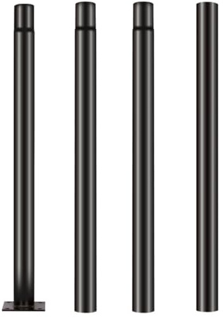 Jandei - Poste para Farola de 4 Metros en Tramos de 1 m – Acero Galvanizado Negro con Base de Anclaje, Resistente a la Intemperie, Ideal para Jardines, Calles y Parques. Tornillos Incluidos