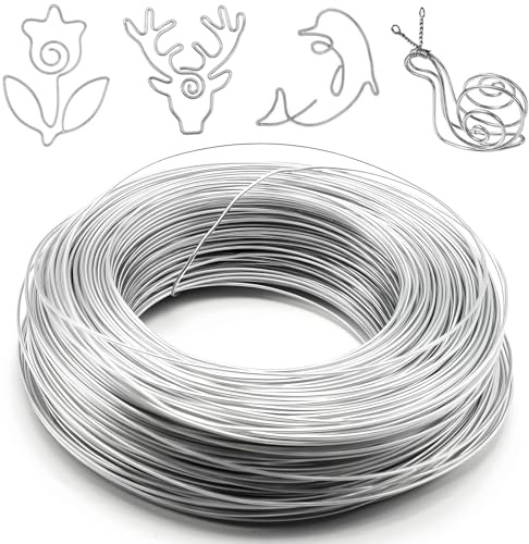 3 mm smycken, hantverk, aluminiumtråd, pysseltråd, 10 m, pysseltråd, aluminiumtråd, tjock aluminiumtråd för skulptur, modellering, skelett, blomtillverkning, dockor gör-det-själv, smyckestillverkning