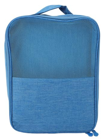 Reseskoväska Bärbar skoförvaringsorganisator 3-lagers Dammtålig skopåse för sneakers Höga klackar Sandaler Blå Polyester 30x22x14cm