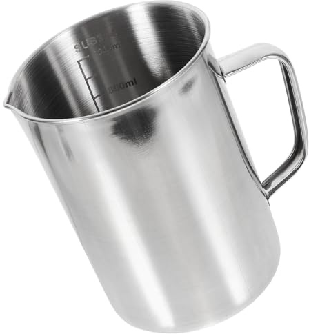 jojofuny Taza Química de Acero Inoxidable con Escala Graduada Vaso Medidor para Laboratorio de Química y Cocina Resistente y Preciso para Medición