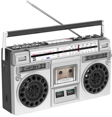 Retro Boombox-kassettspelare med Bluetooth, AM/FM-radio, USB/Micro SD-uppspelning, kassettbandspelare, bärbar stereohögtalare LCD-skärm och dubbla VU-mätare for hem resor