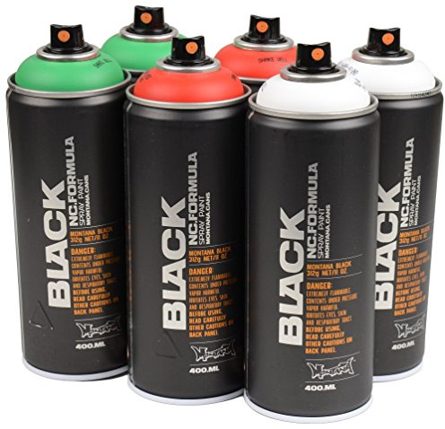 Sprühdosen Set Montana Black grün rot weiß 6x400ml