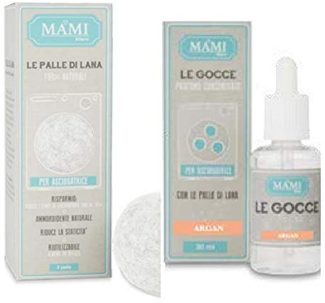 O Bag Mami Milano LE PALLE DI LANA + LE GOCCE ARGAN PER ASCIUGATRICE