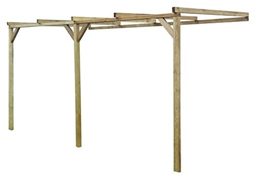 SKM Estructura pérgola de madera de 2 x 4 x 2,2 m