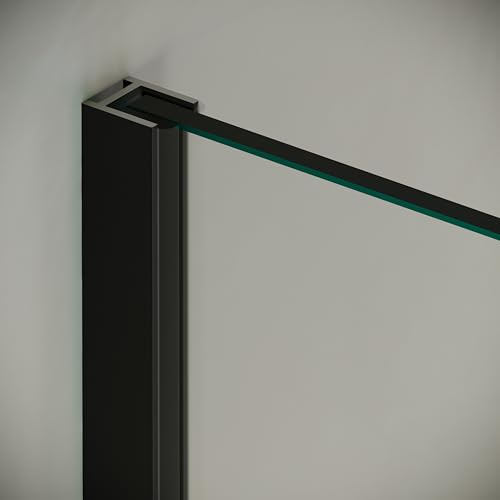 Aluminium U-Profil Dusche 200cm Schwarz matt I Wandanschlussprofil für 8mm Glas Duschabtrennung I Wandprofil Walk-In-Dusche I Duschprofil I Klemmprofil Wandhalterung