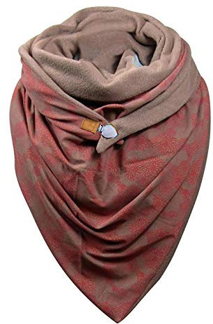 QinMMSPORTS Soild Wrap Button Schals Schals Lässiger Retro-Druck Damen Warmer weicher Modeschal Grauer Schal Damen (Multicolor, One Size)