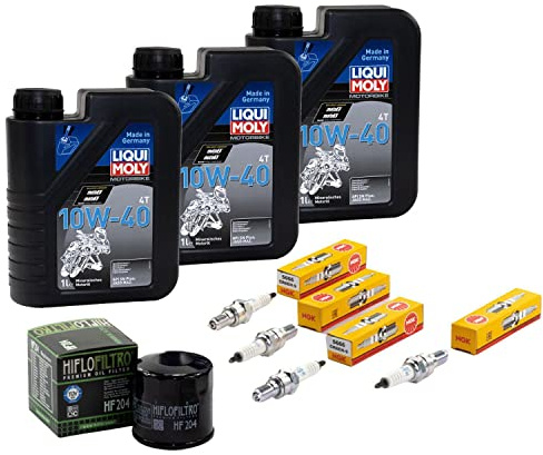 Wartungspaket Öl 3L + Ölfilter + Zündkerzen für Hon da CBF 1000 CBF1000 SC58 Baujahr 2006-2012