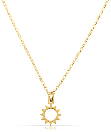Made by Nami Minimalistische Halsketten mit Anhänger • Dezente Damen Edelstahl Halskette mit starkem Karabiner-Verschluss • Choker-Kette Frauen & Mädchen • Filigrane Gliederkette