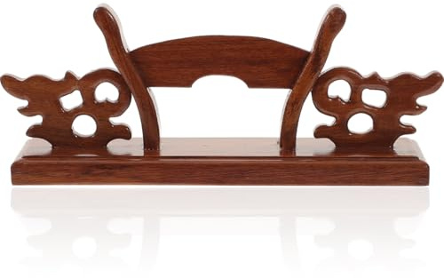 HOMSFOU Support de Ventilateur Base Lisse sans Bavure en Bois Naturel Design Traditionnel Élégant pour Éventails Pliants et Ronds pour Galerie ou Librairie