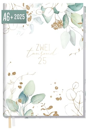 Häfft® Chäff-Timer Mini 2025 A6+ “Blattgold” 1 Woche 2 Seiten - Terminplaner, Wochenkalender, Organizer, Terminkalender mit Wochenplaner - nachhaltig & klimafreundlich